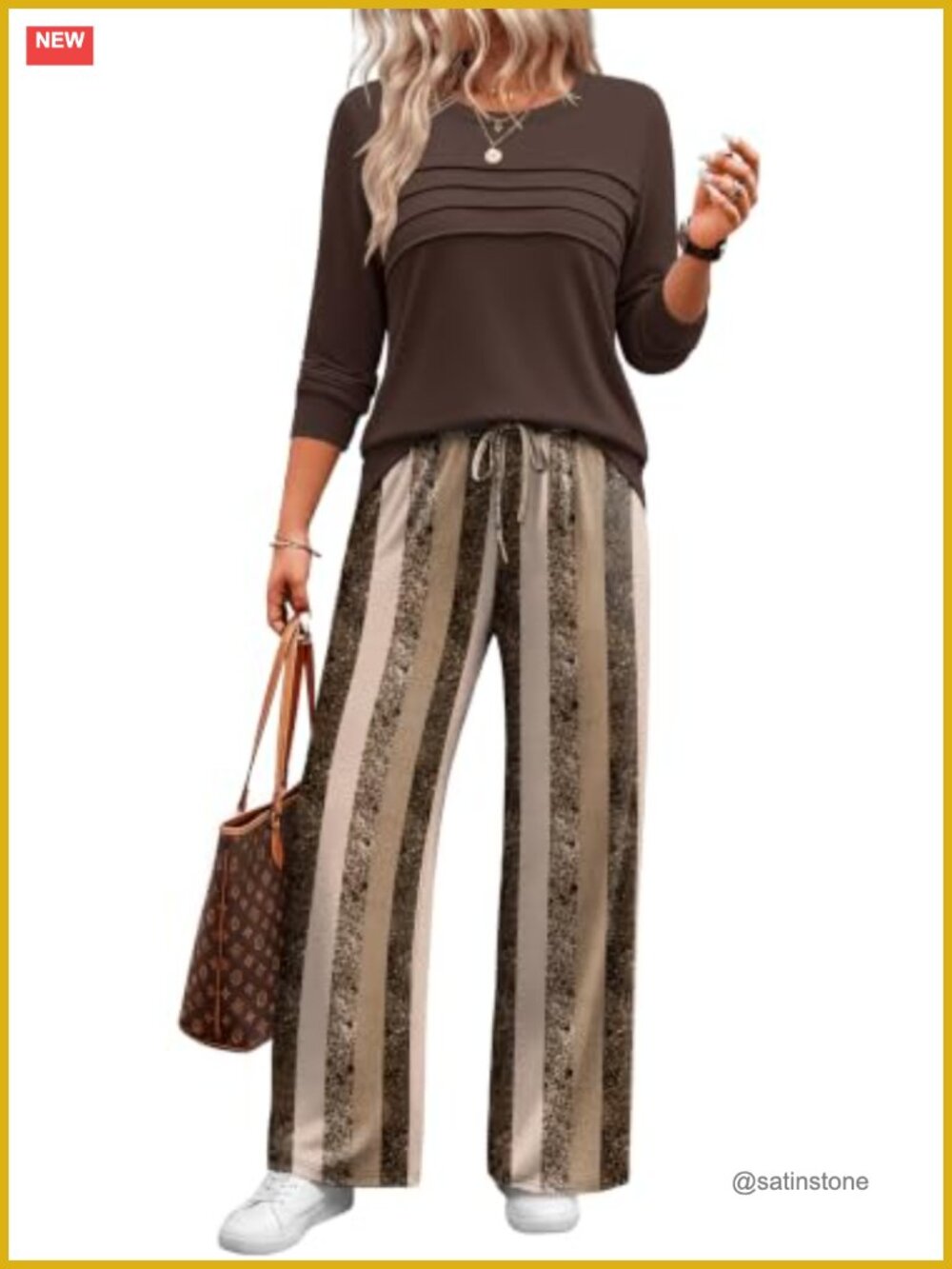 2 Piece Lounge Set Women Long Sleeve Wide Leg Pants Athletic Travel Outfit S-2XL
